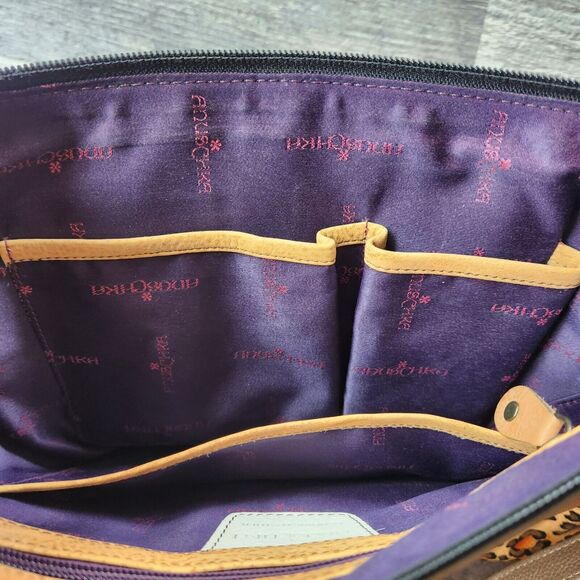 Anuschka S.M.D.C Medium Crossbody Convertible Purse Adjustable Floral Safari - Picture 13 of 16